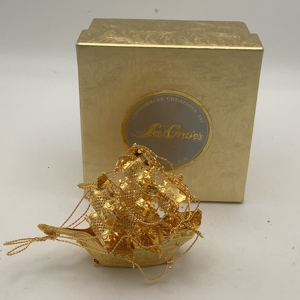 Gold Decorative Ship Ornament